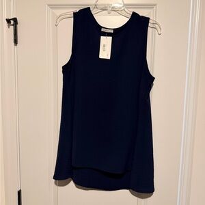 JODIFL Navy Sleeveless A-Line Tank Top
